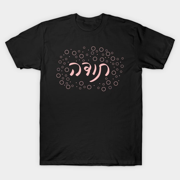 Light Pink Hebrew Handwritten Thank You T-Shirt by sigdesign